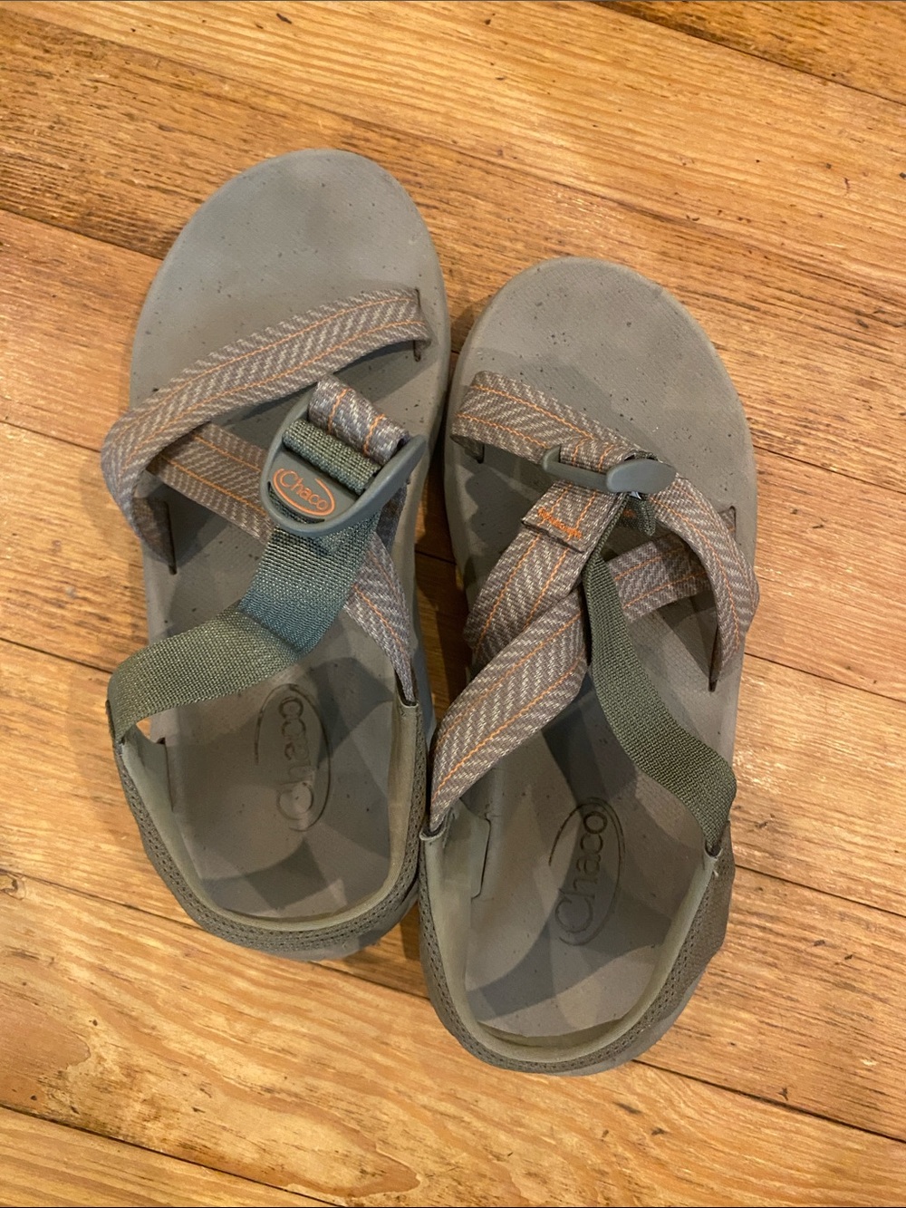 Chaco women Sandals in Gray with Orange Stitching